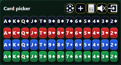 Selector de cartas con cartas disponibles y no disponibles